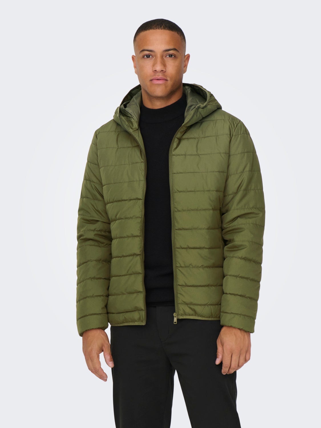 Quilted jacket with hood