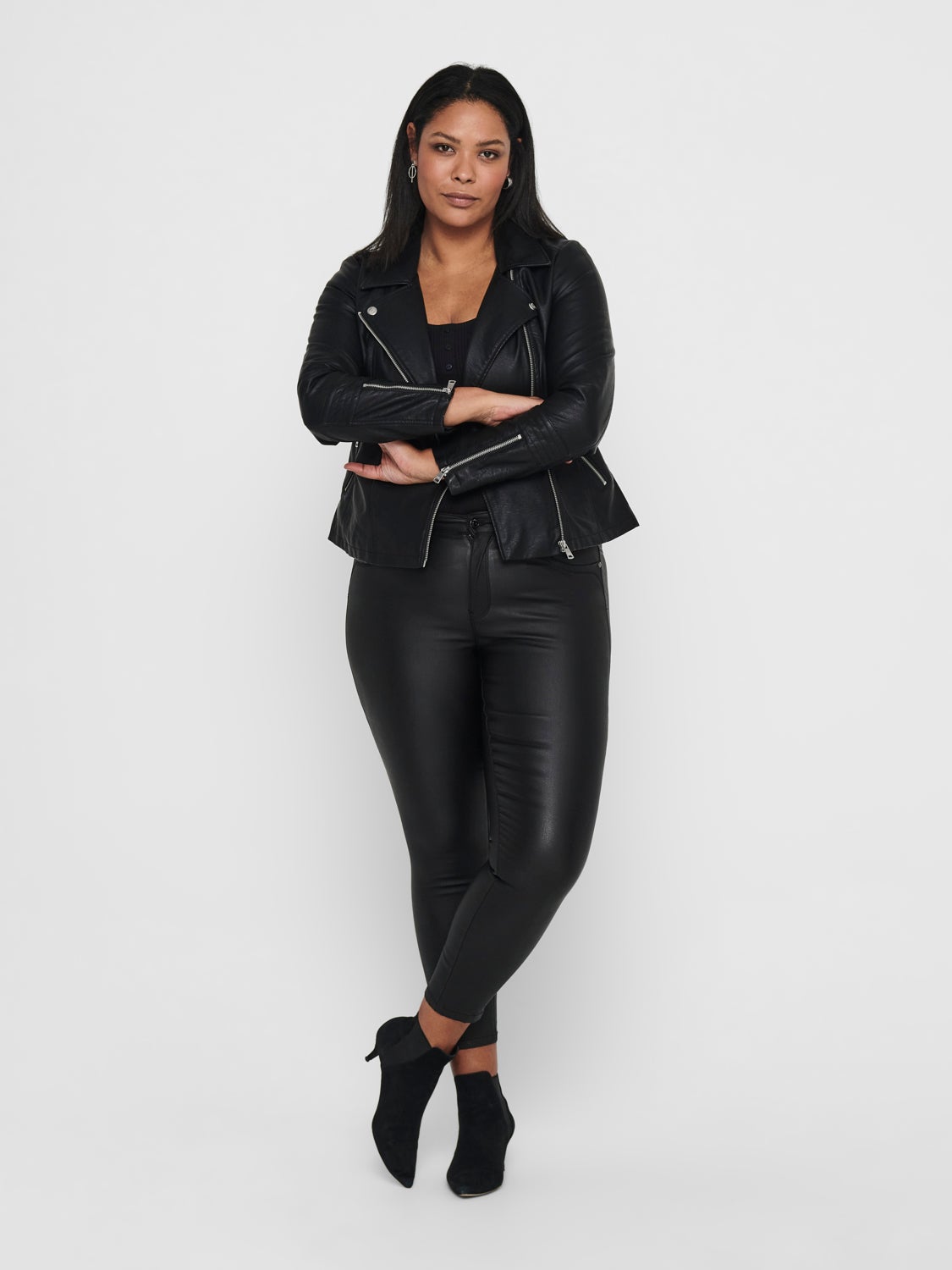 Curvy biker Faux Leather Jacket