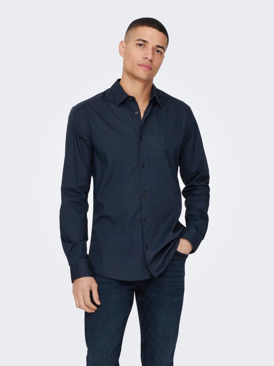 Solid color Slim Fit shirt