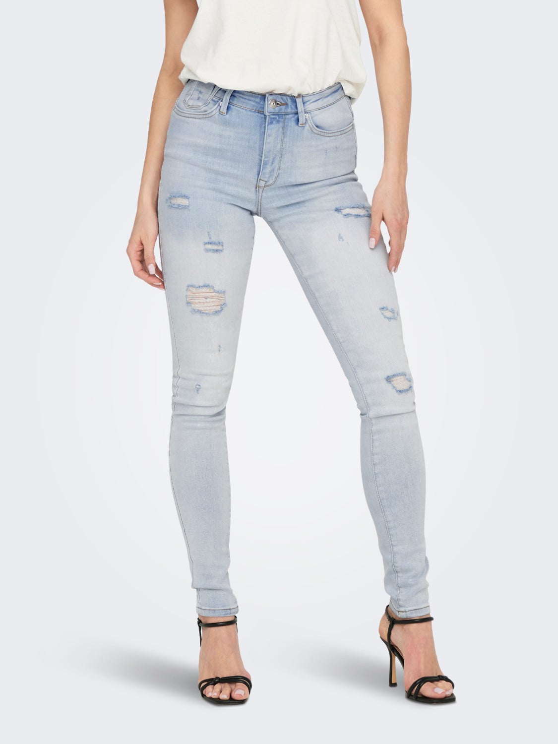 ONLForever highwaisted destroyed Skinny fit jeans