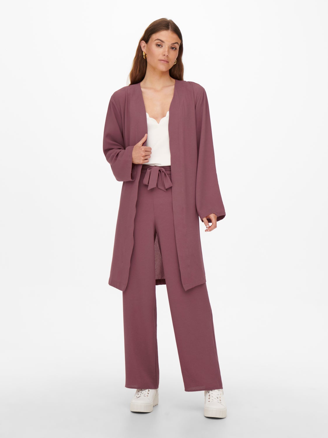 Cozigan with tie belt