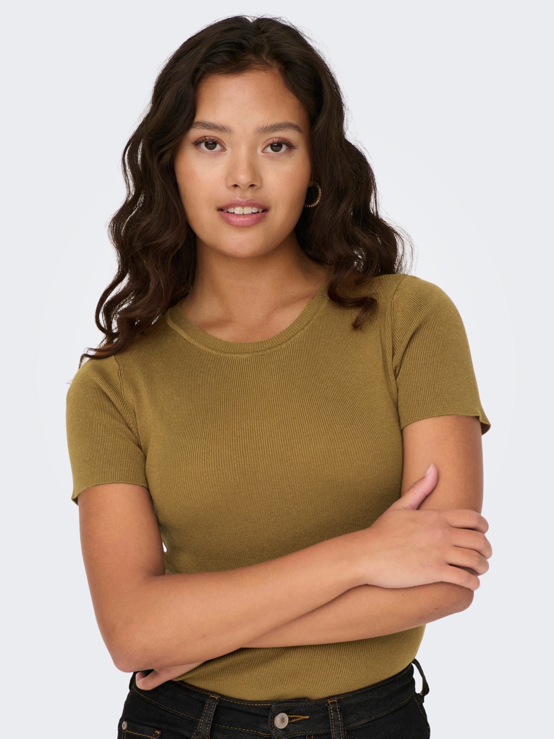 O-NECK TOP WITH SHORT SLEEVES
