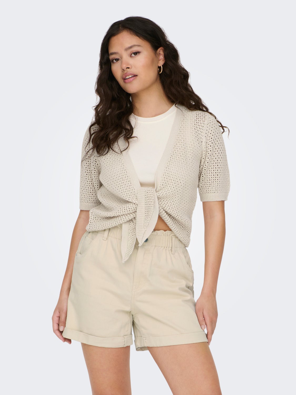 Knitted cardigan with knot detail