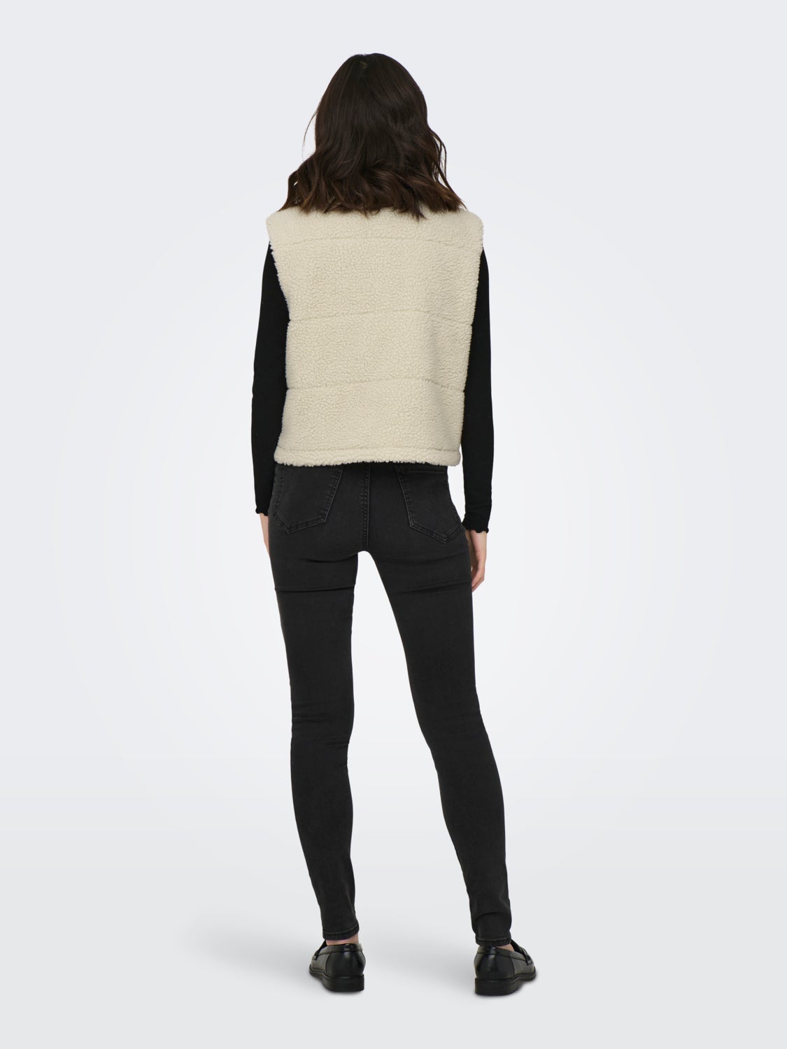 High neck teddy gilet