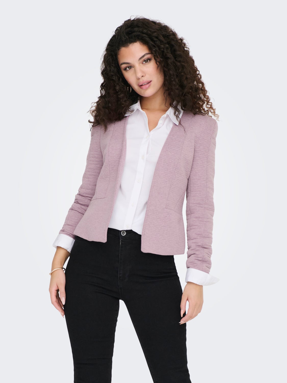 Rib short blazer