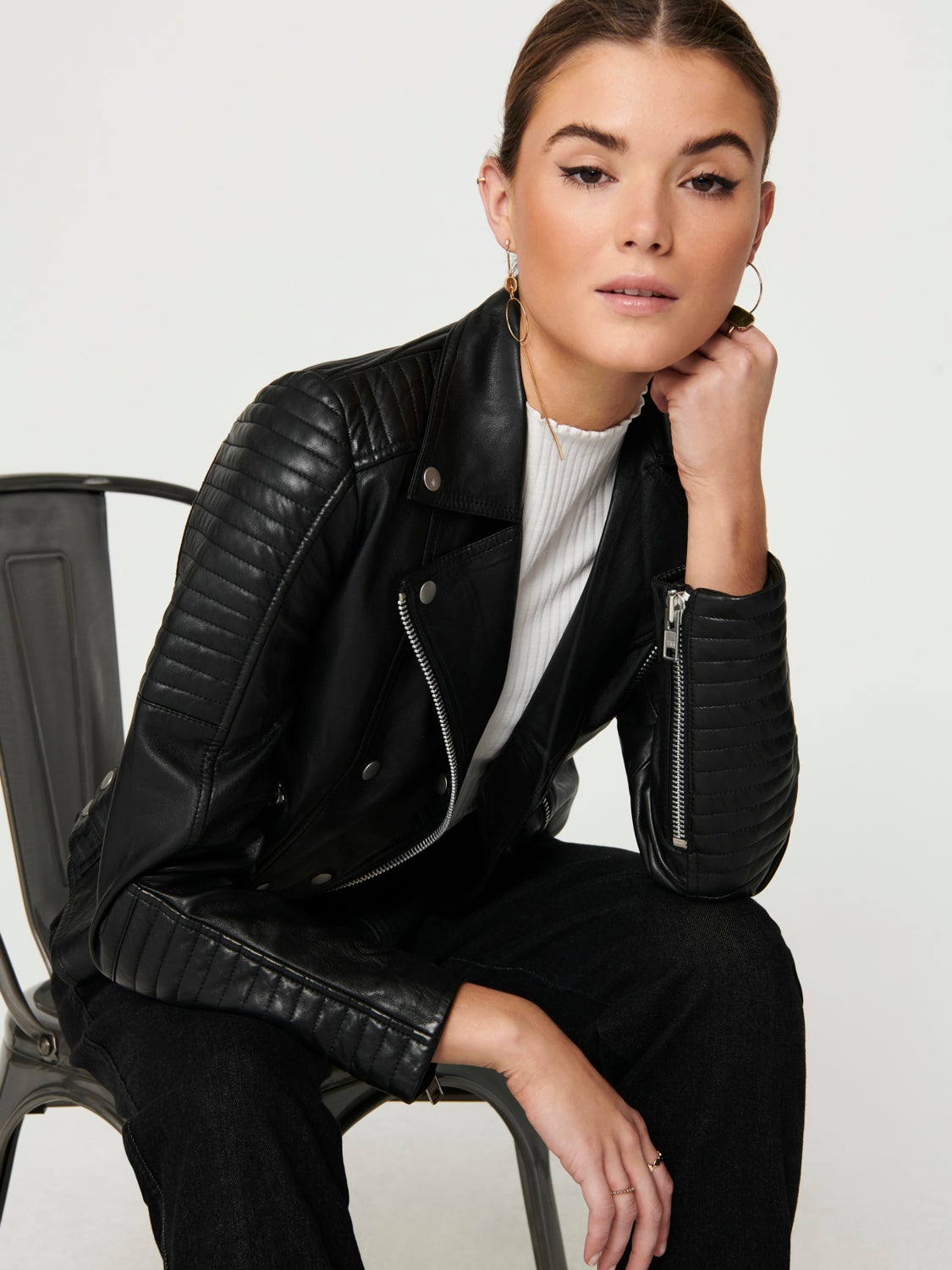 Leather biker Jacket
