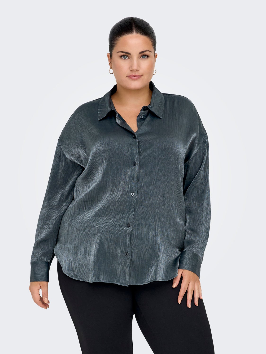 Curvy sateen shirt