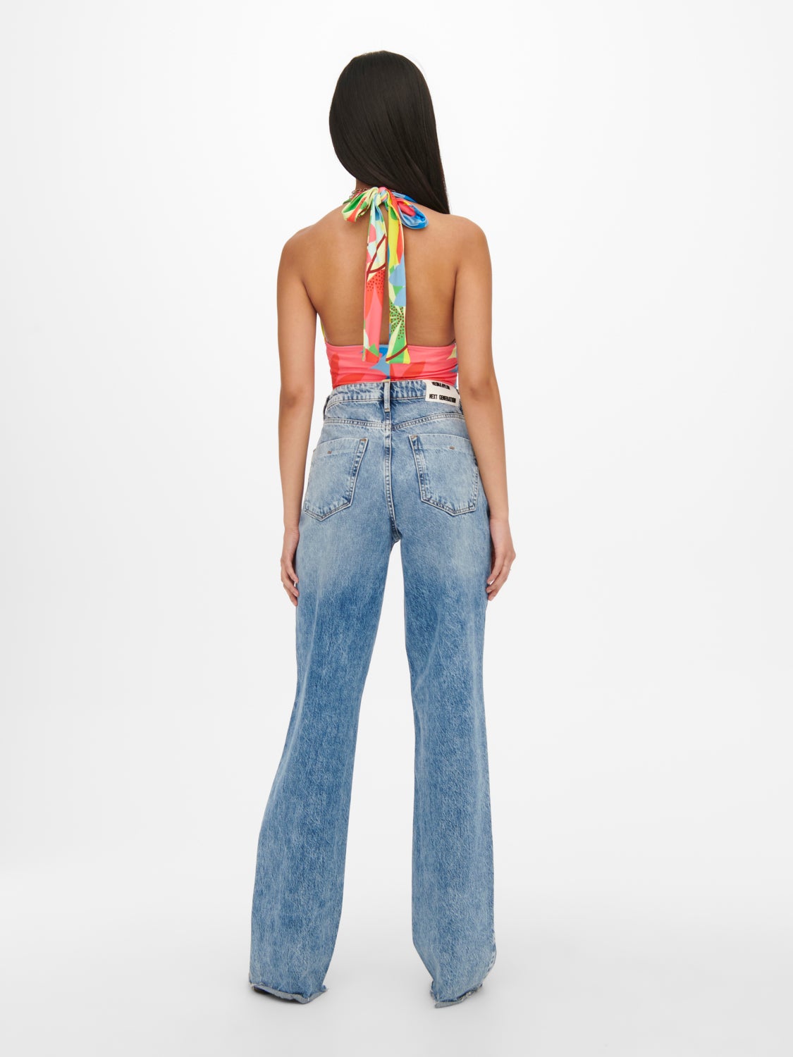 Cropped halterneck tie Top