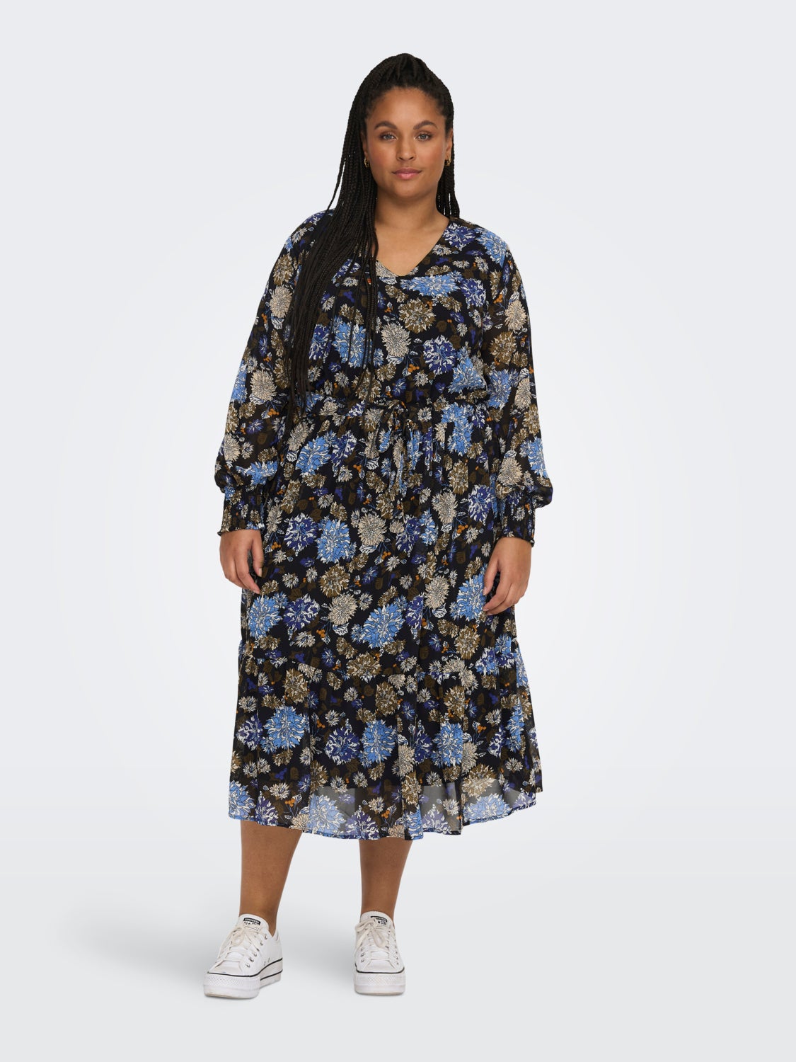 Curvy floral print midi Dress