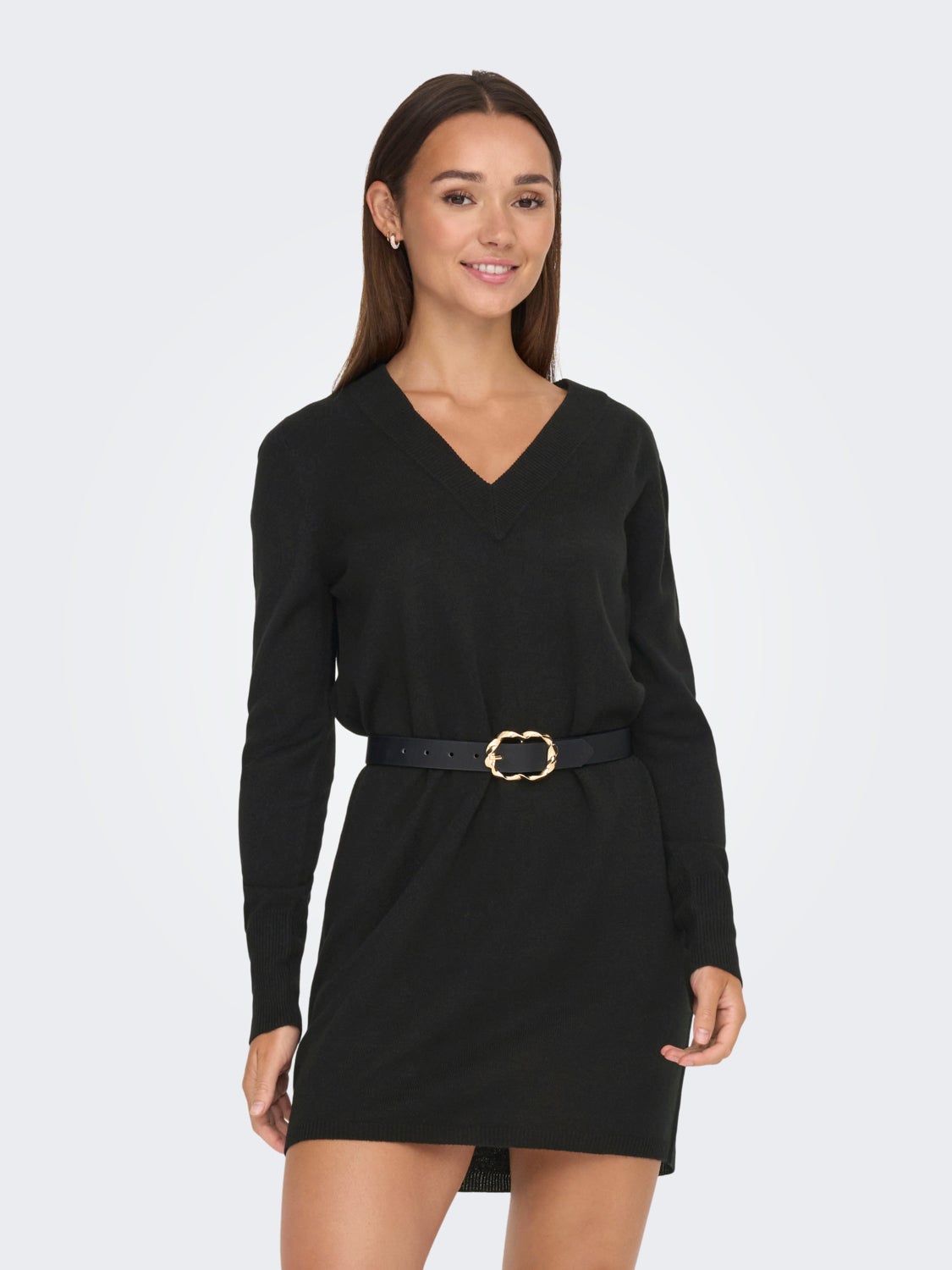 Regular Fit V-Neck High cuffs Short dress