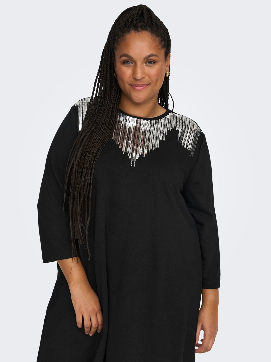 Curvy sequin detail dress