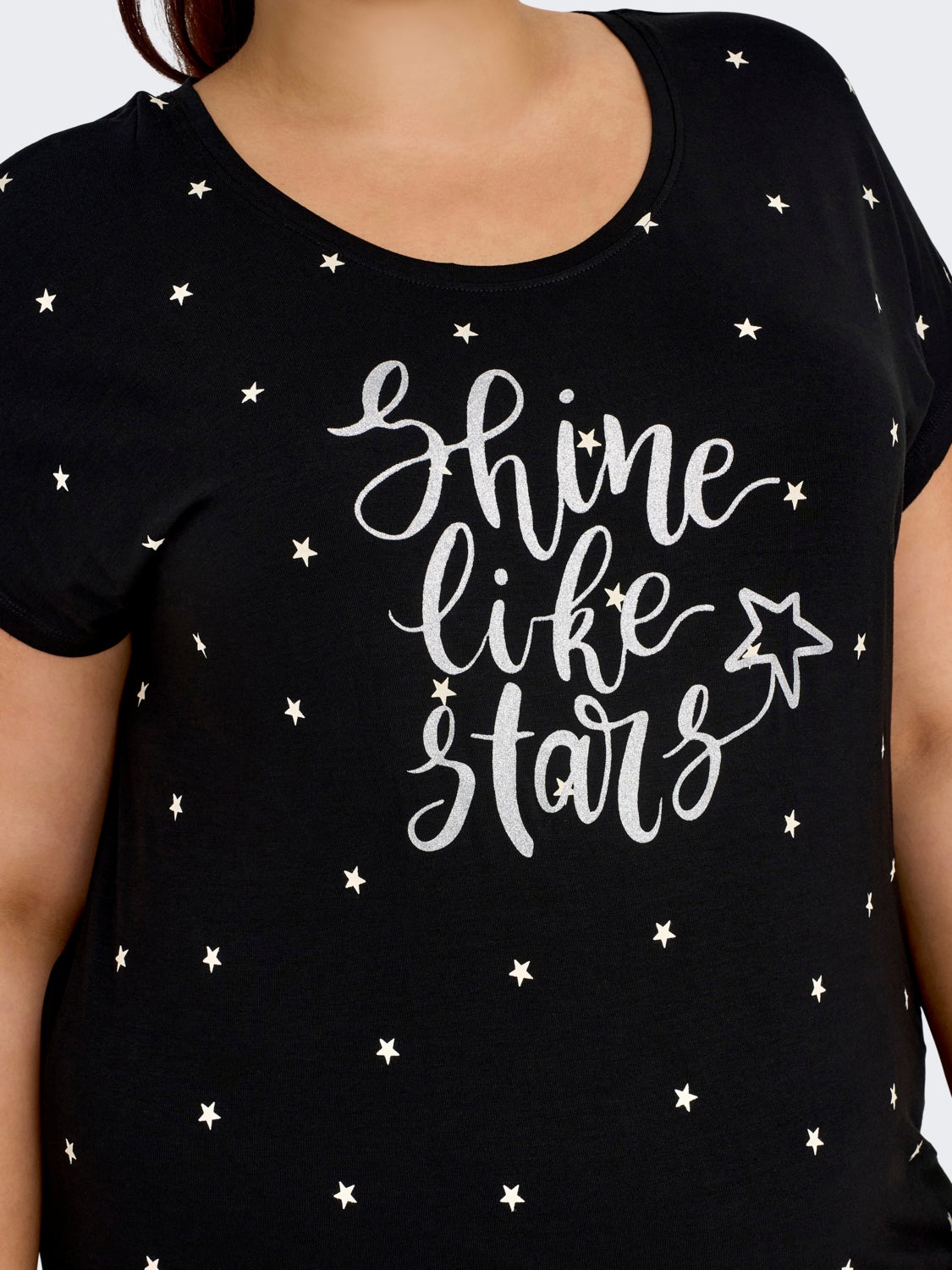 Curvy mini o-neck night dress