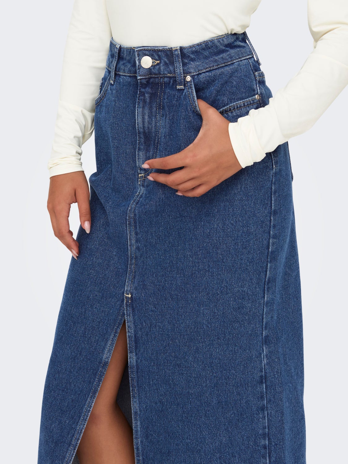 Midi denim skirt