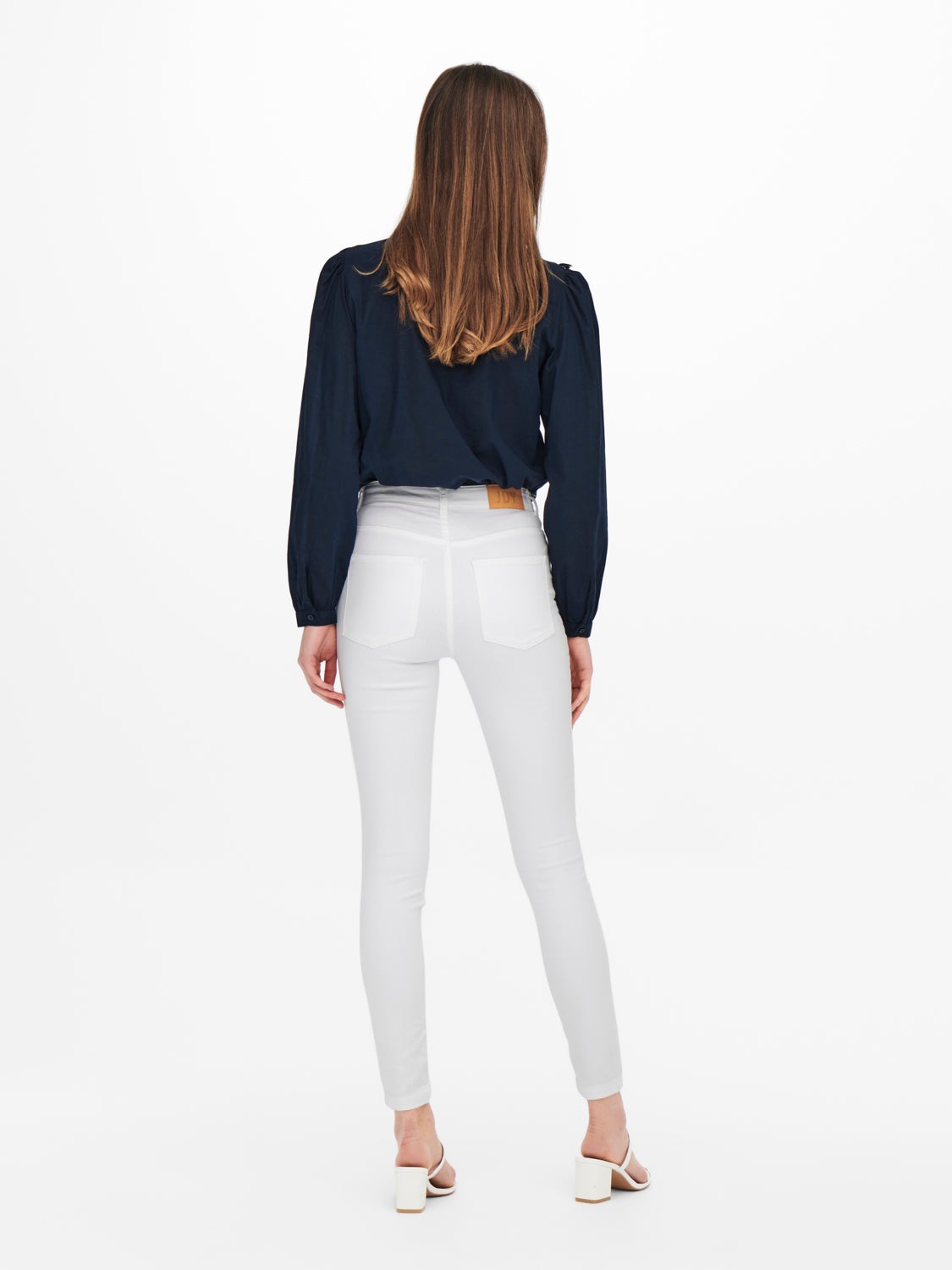 JDYLara Life HW Ank Button Skinny fit jeans
