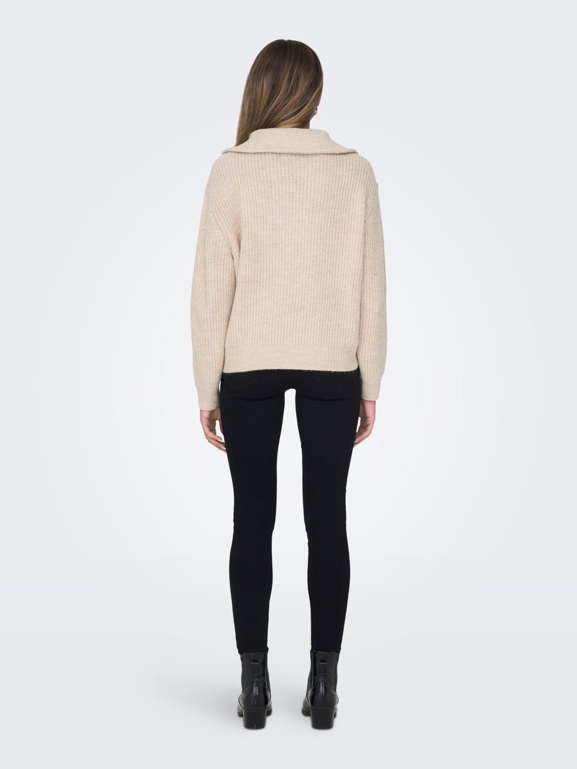 high neck Knitted pullover with zip