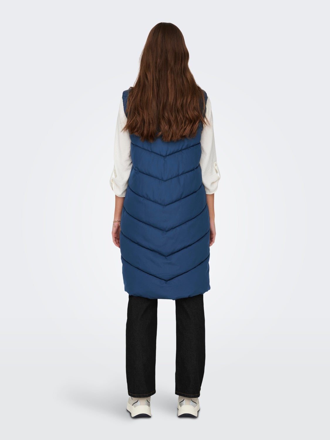 Long vest with high neck