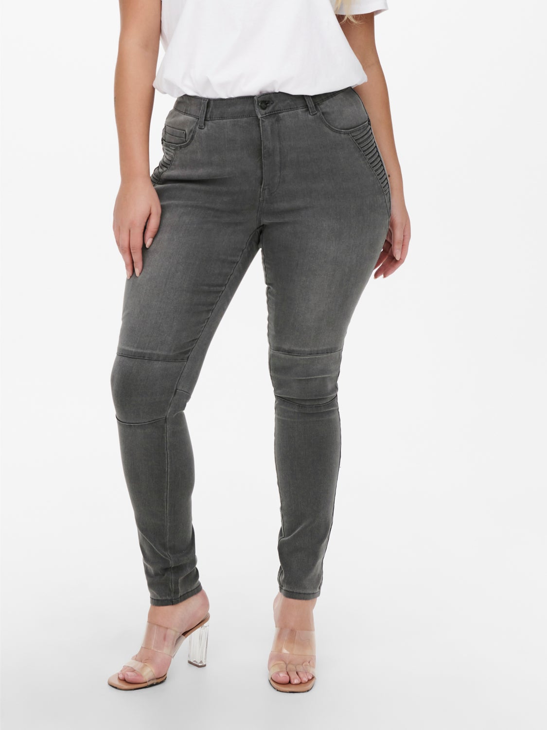 Curvy highwaisted biker Skinny fit jeans