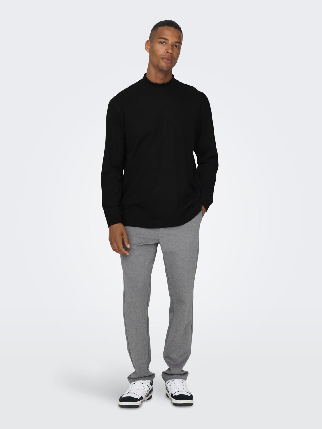 Relaxed Fit Mock neck T-Shirt