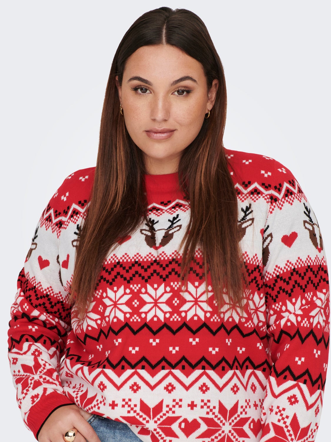 Curvy christmas knitted pullover