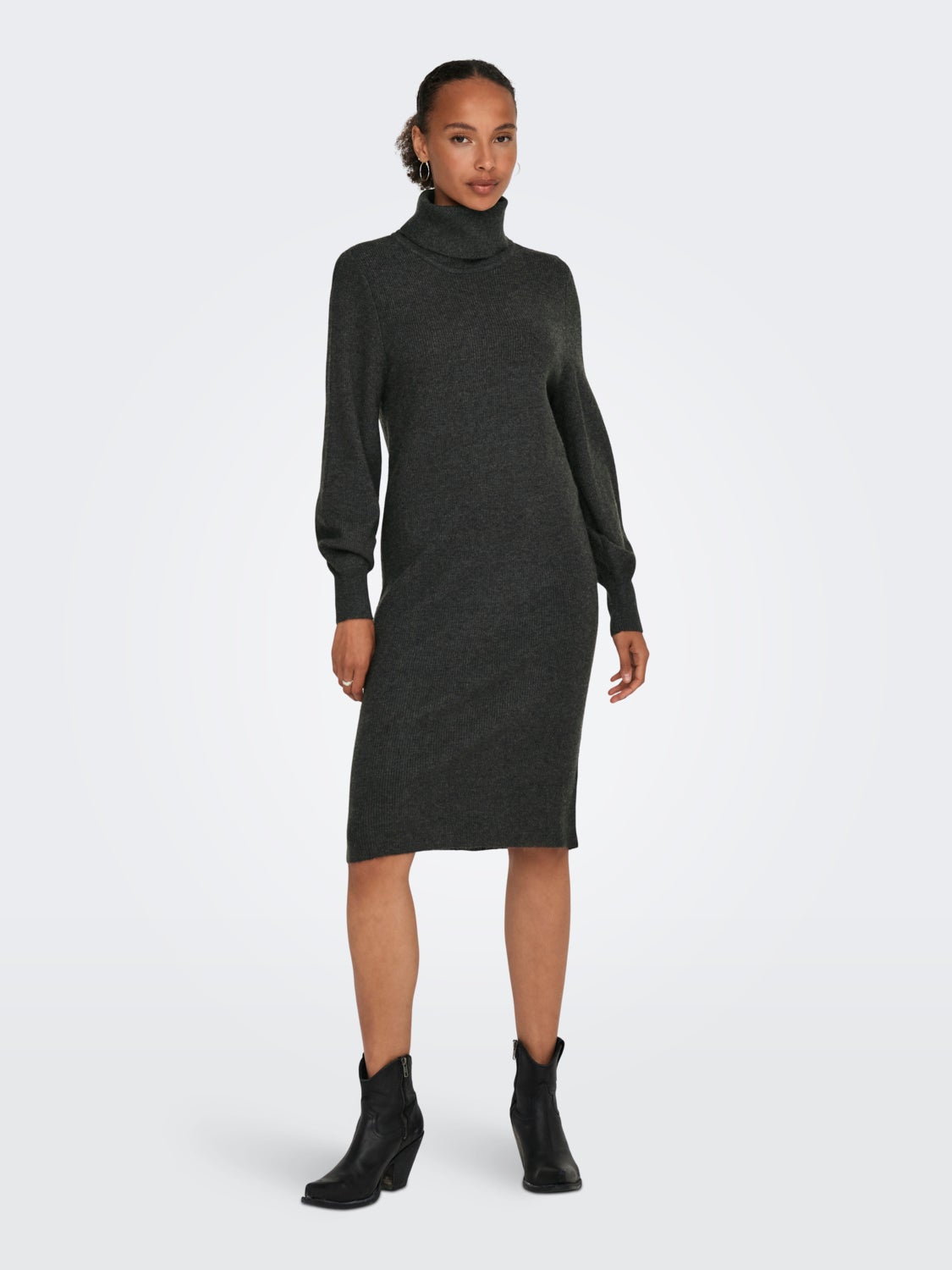 Mini dress with roll neck