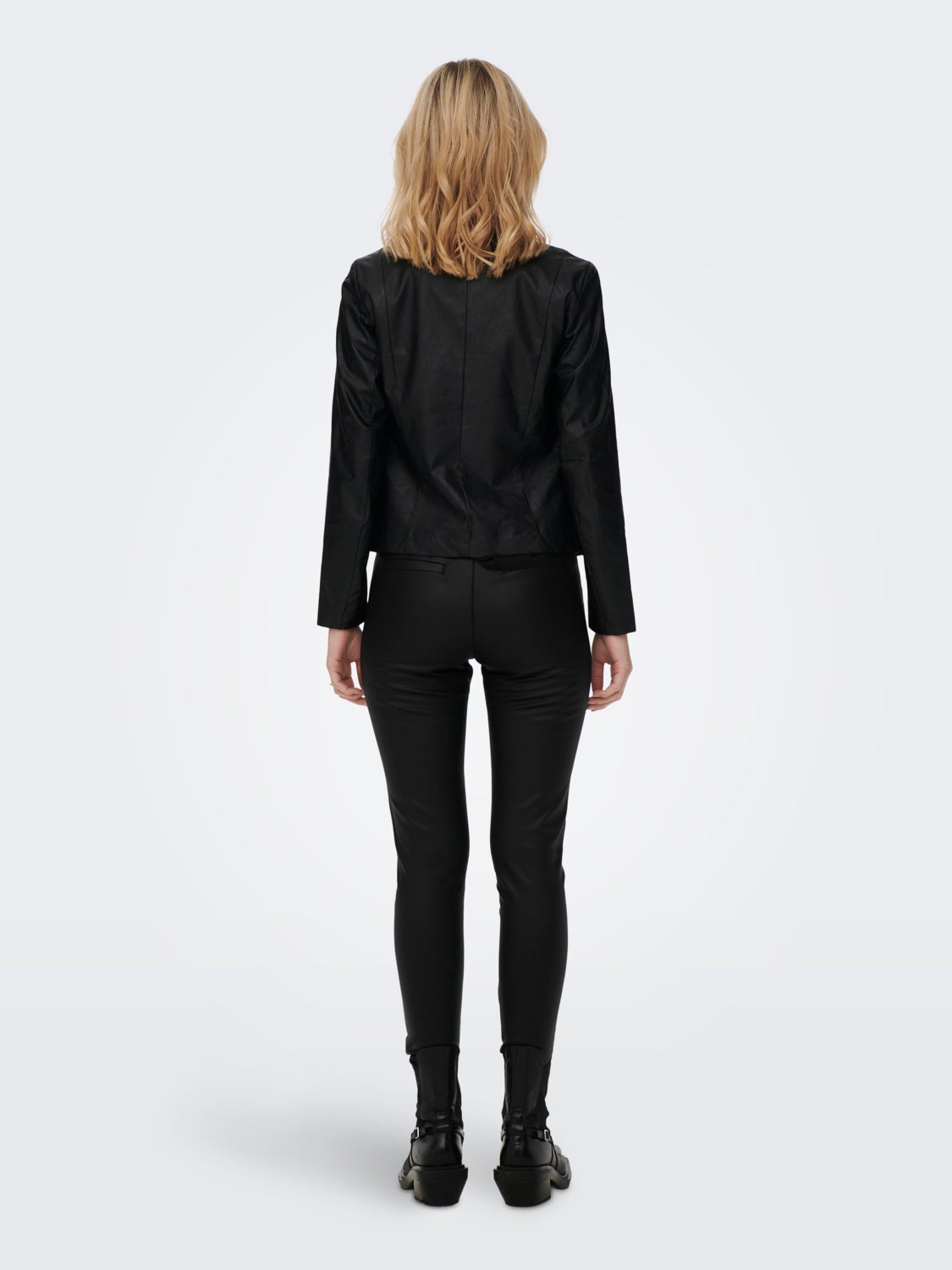 Faux leather zip Blazer