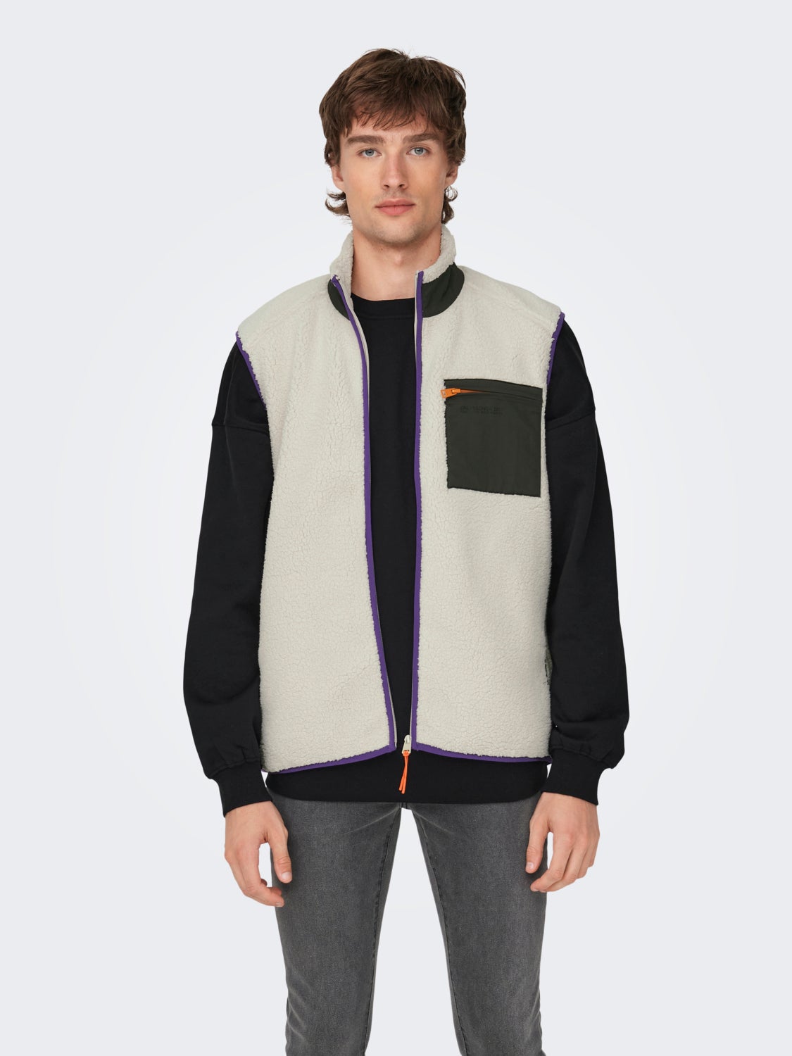 high-neck gilet