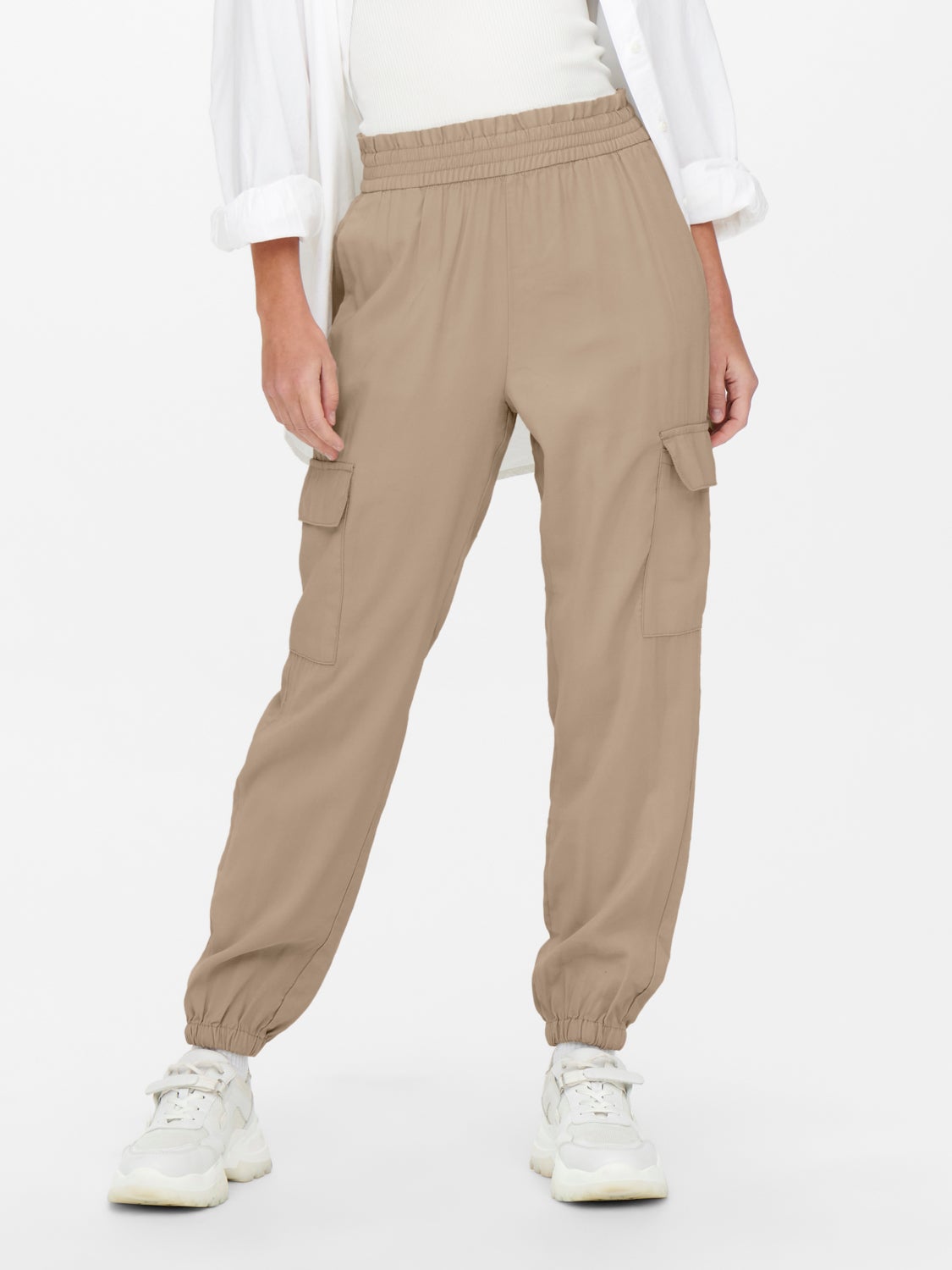 High waisted cargo Trousers