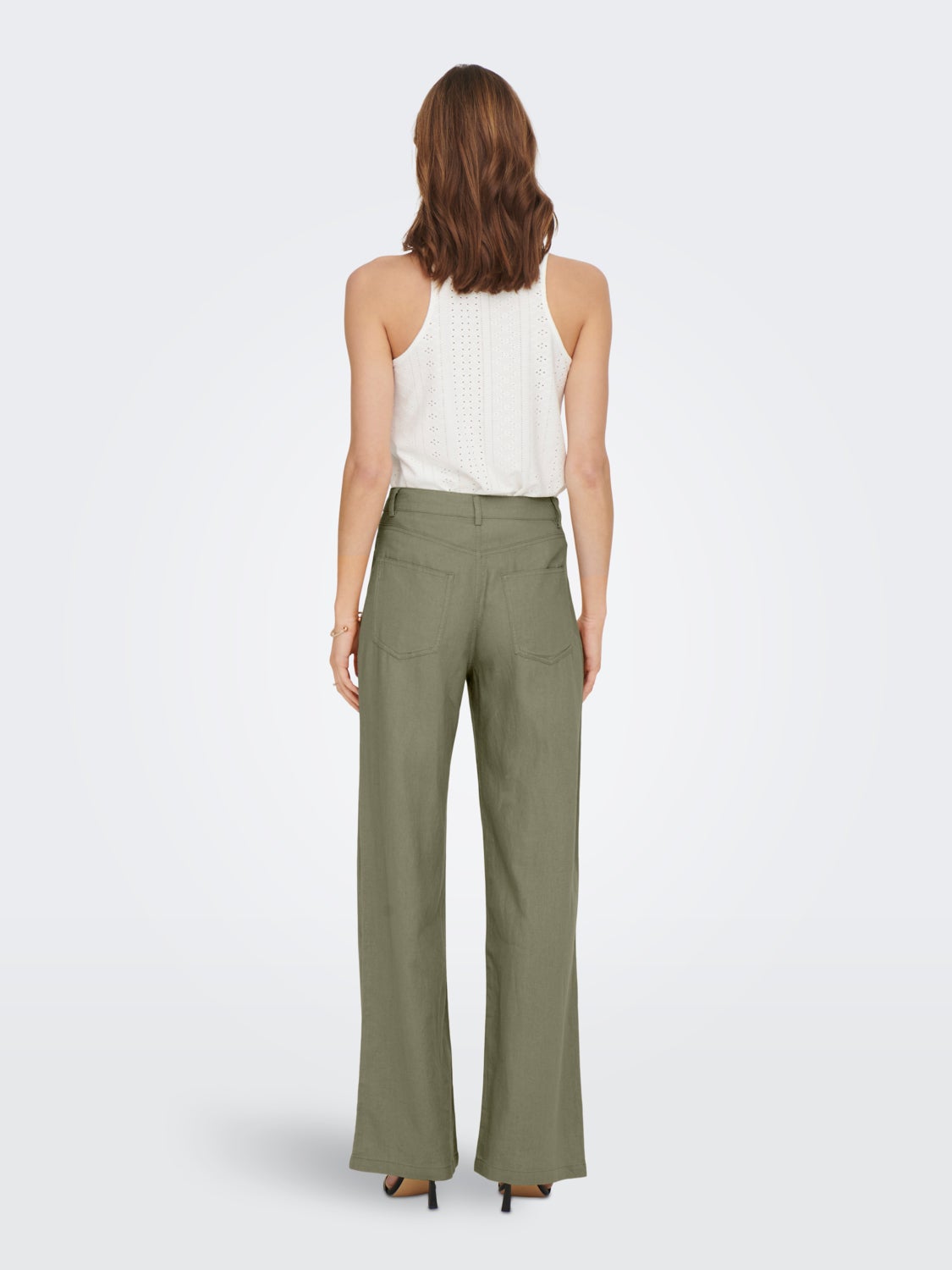 Wide leg pants with extra high waist