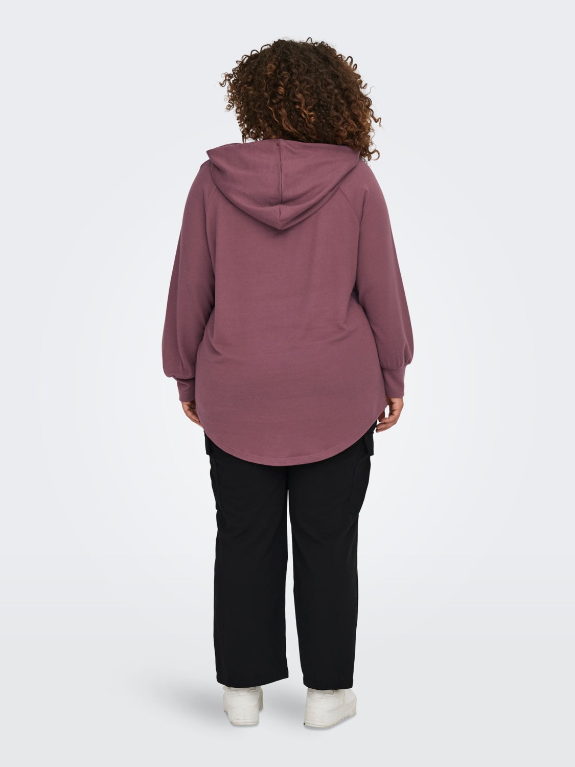 Curvy solid color hoodie