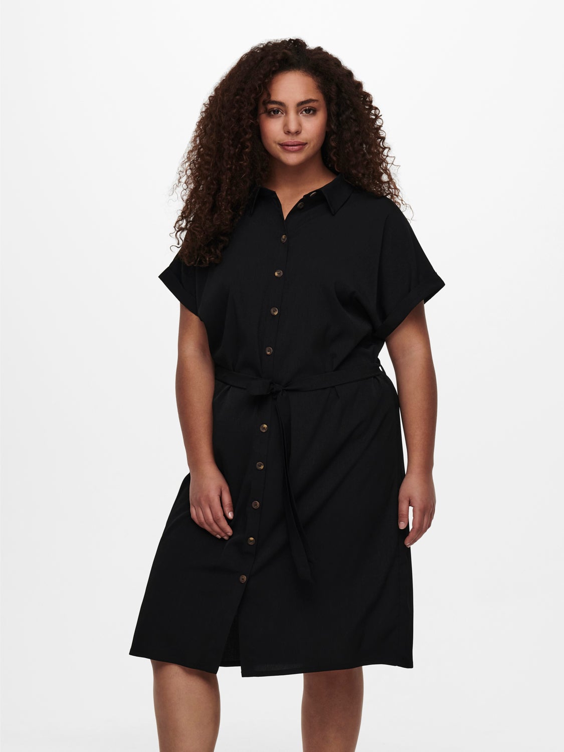 Curvy tie belt Shirt dress