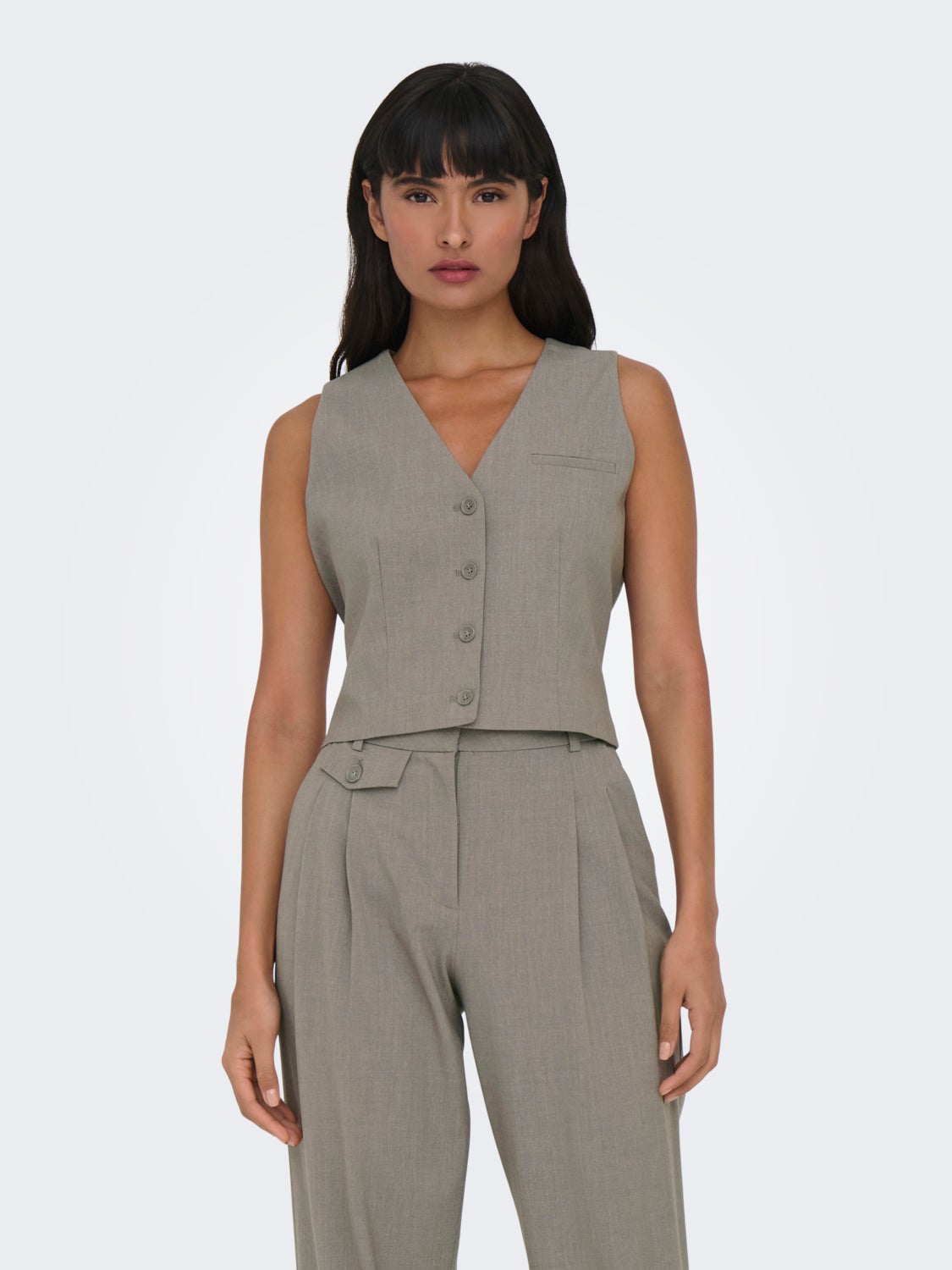 Cropped tailored vest