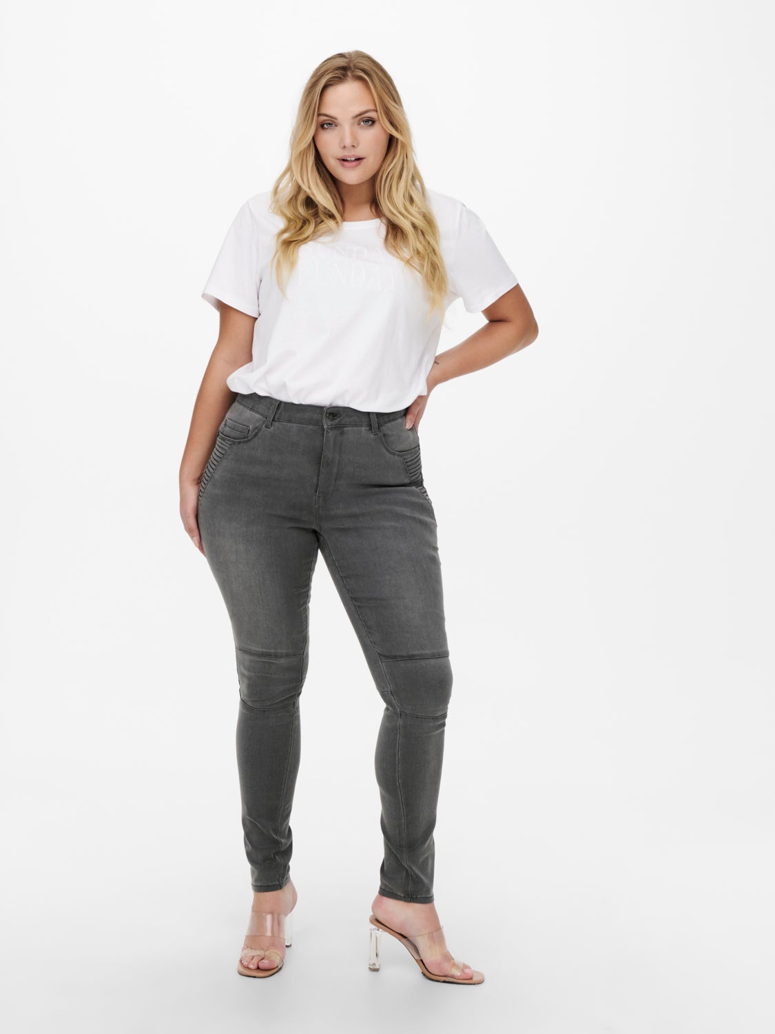 Curvy highwaisted biker Skinny fit jeans