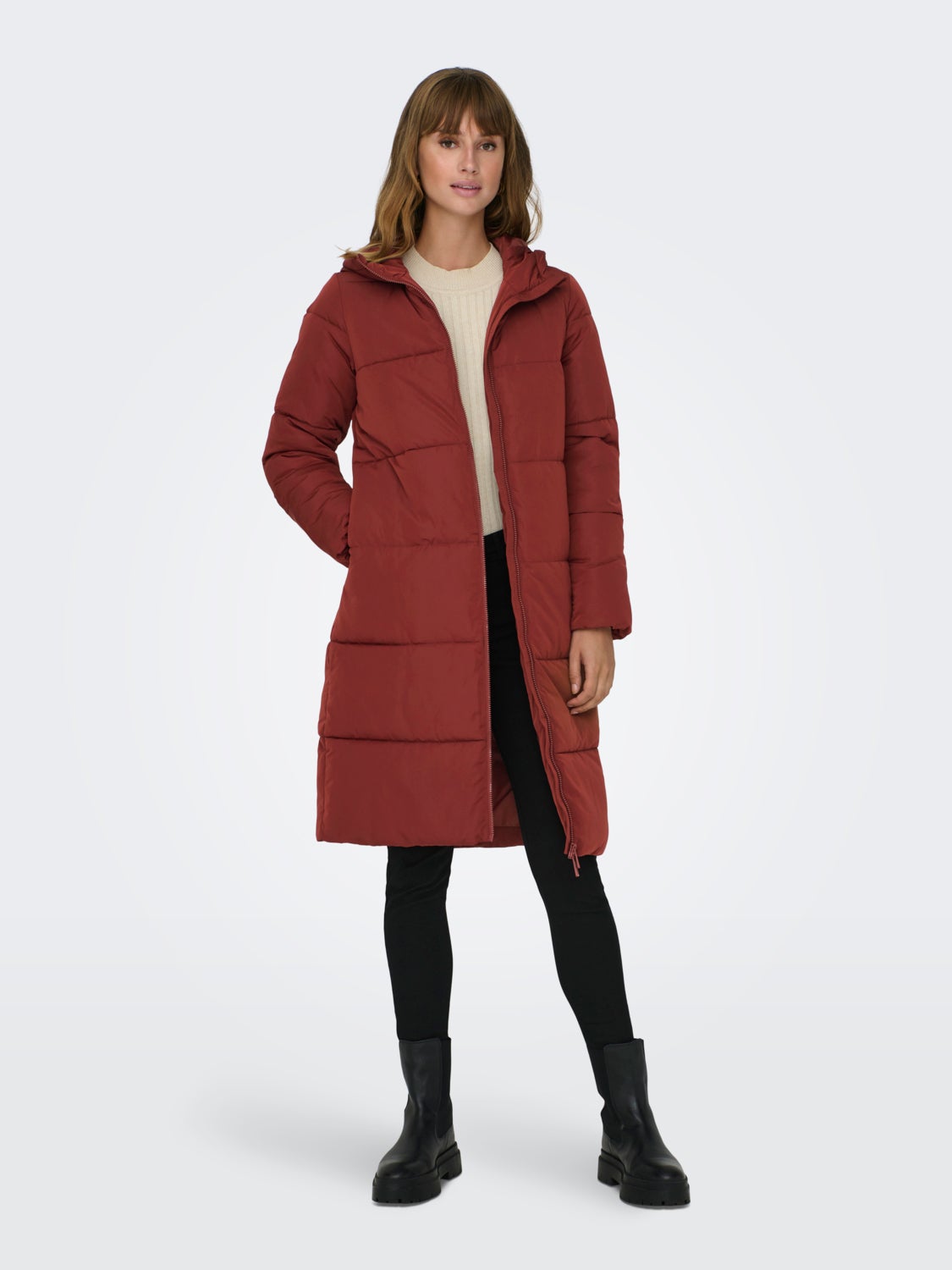 Long hooded jacket