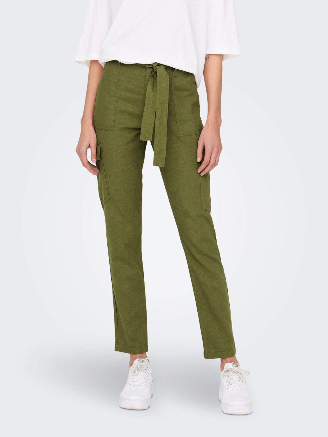 High waisted Cargo Pants With Belt