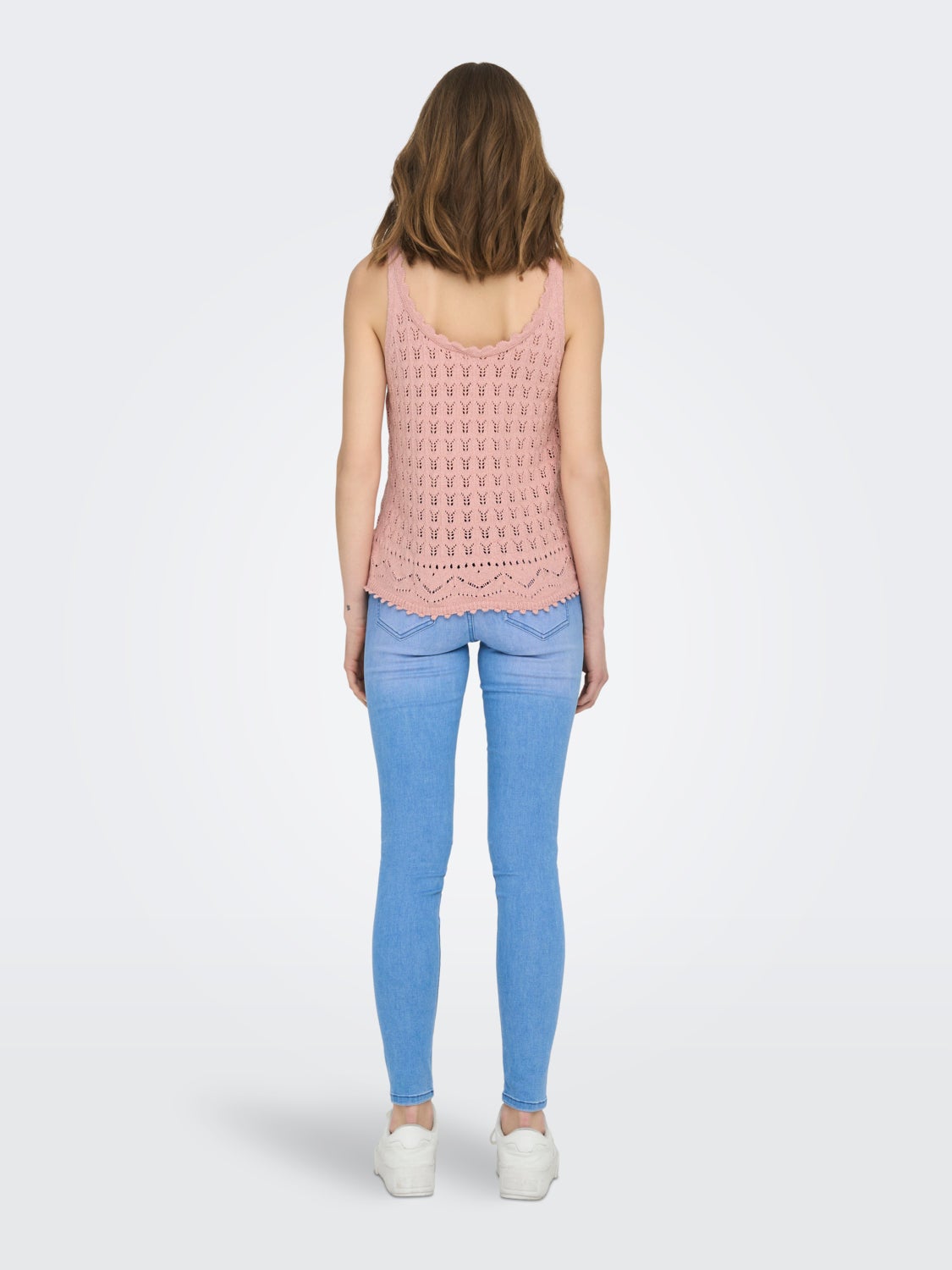 Patterned V-Neck Knit Top