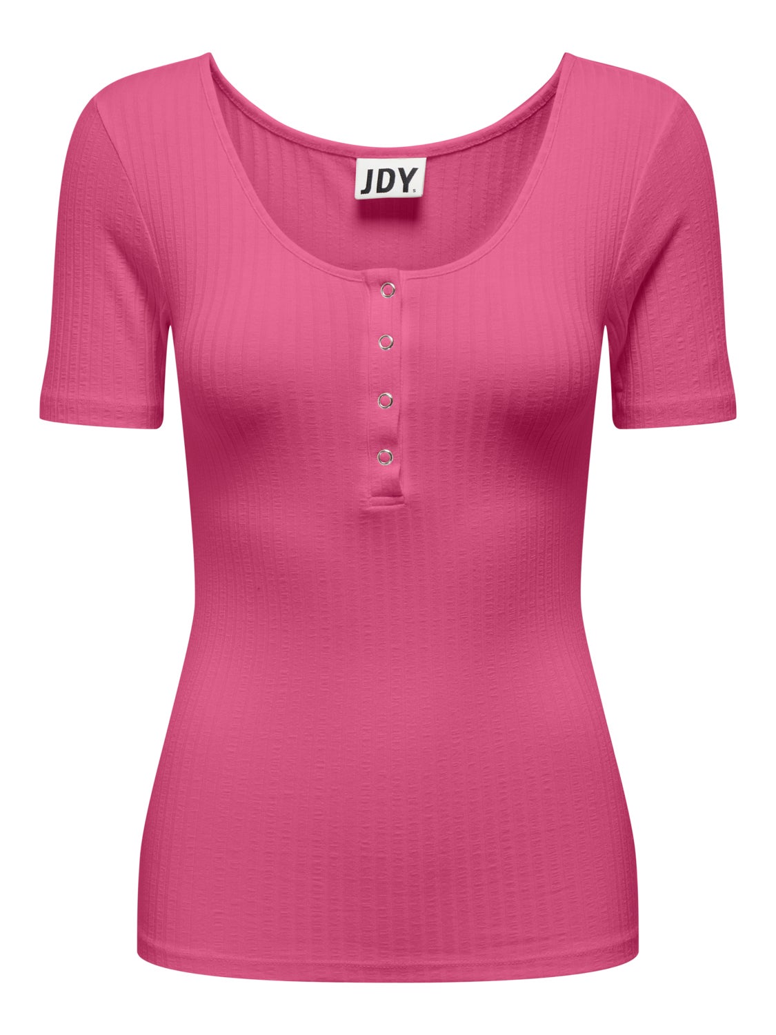 O-Neck T-shirt with Buttons