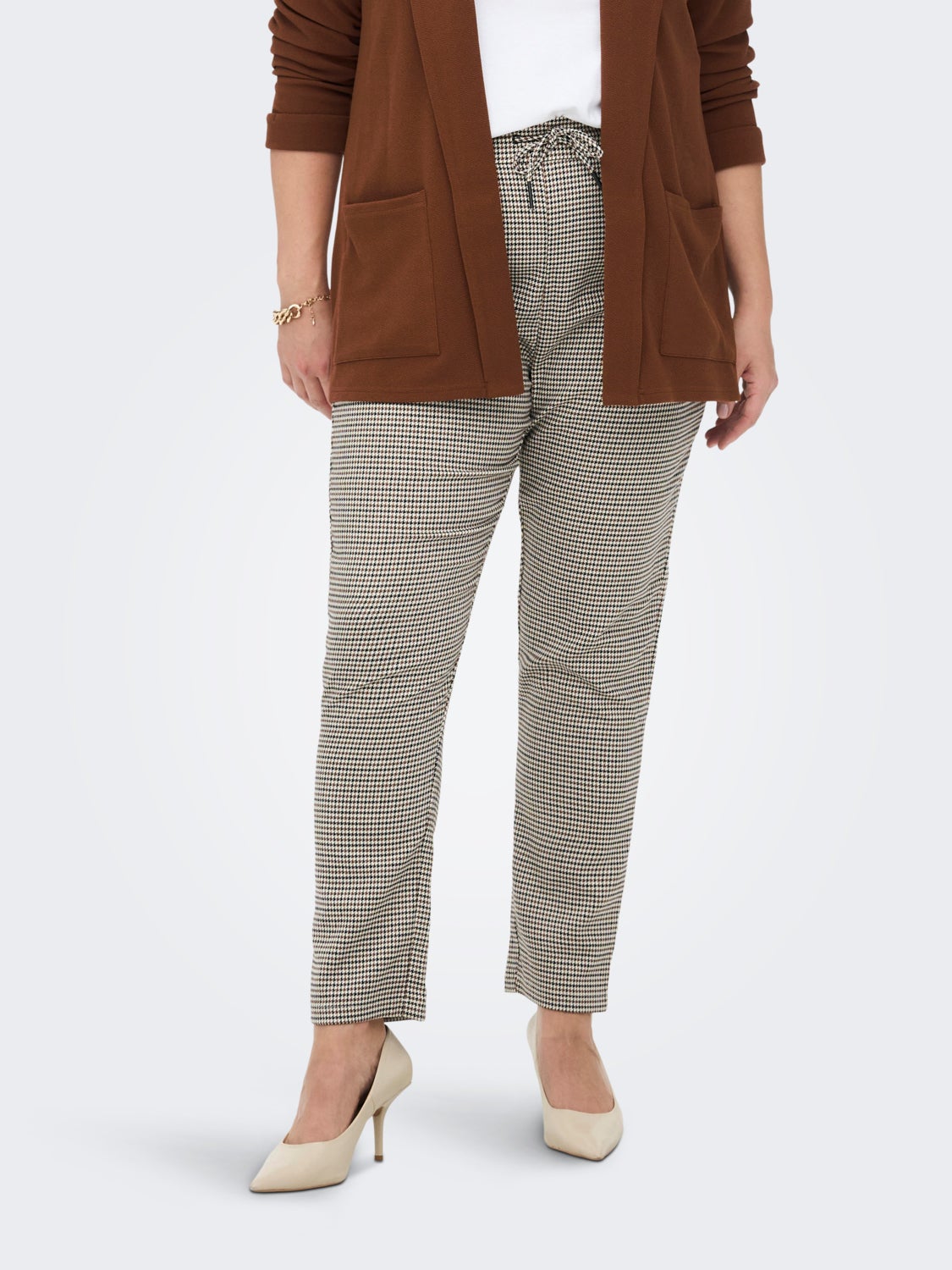 Curvy soft check Trousers