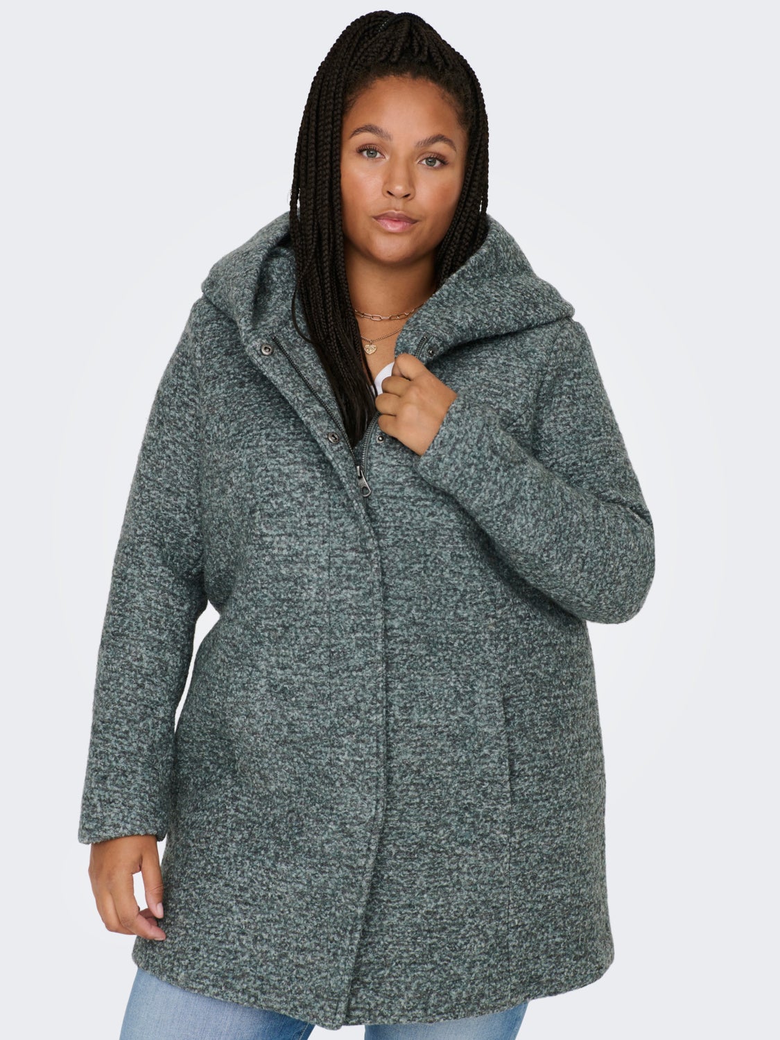 Curvy boucle wool Coat