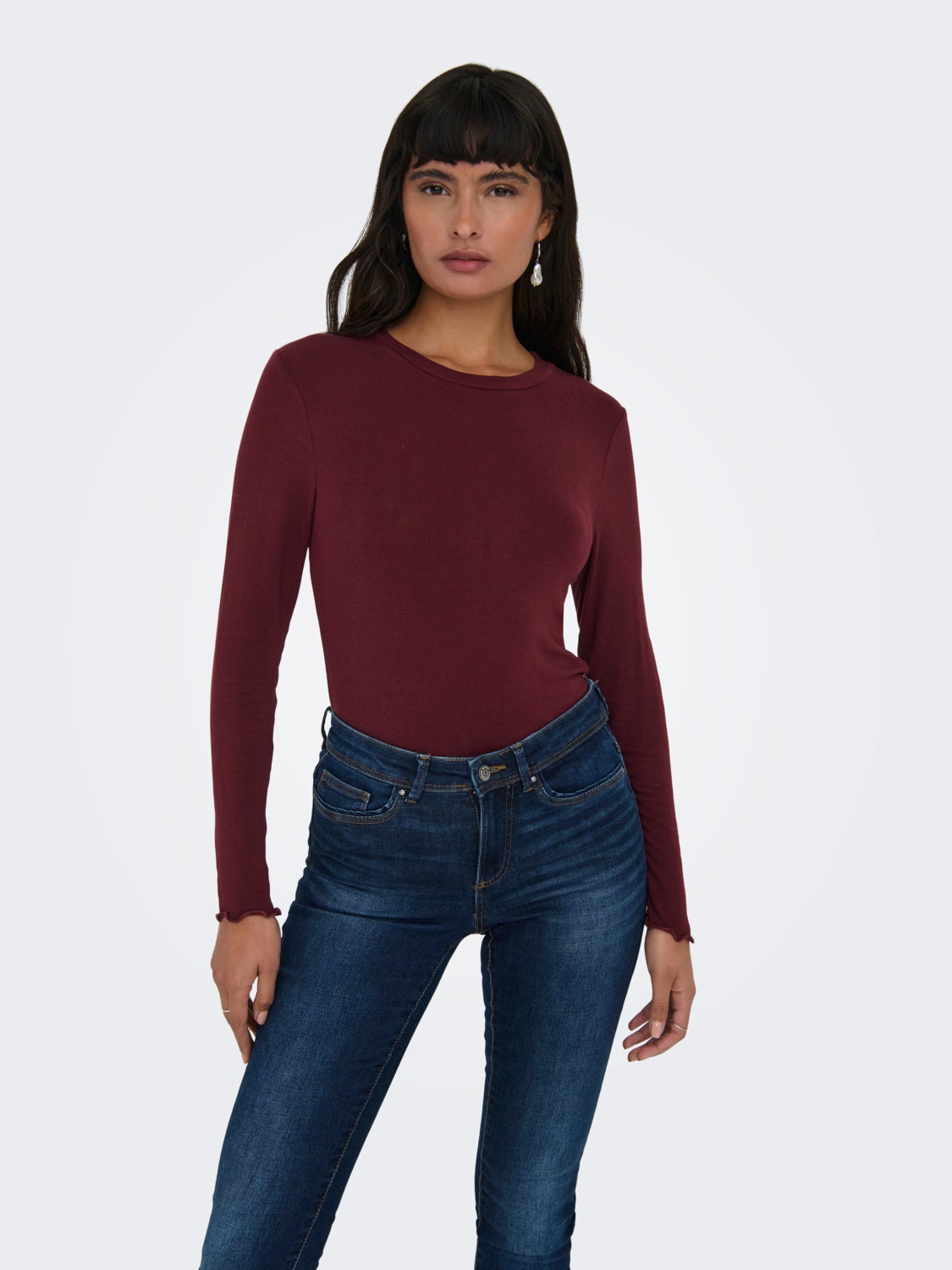 Wave edge Long sleeved top
