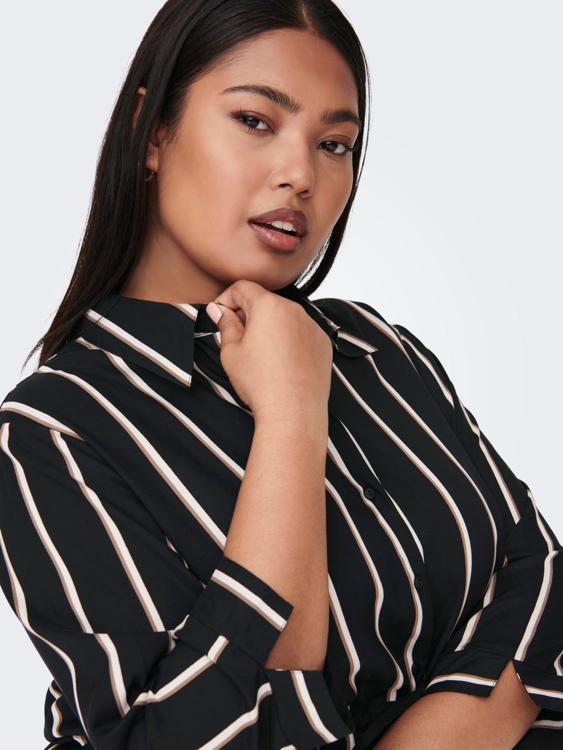 Curvy Striped shirt dress