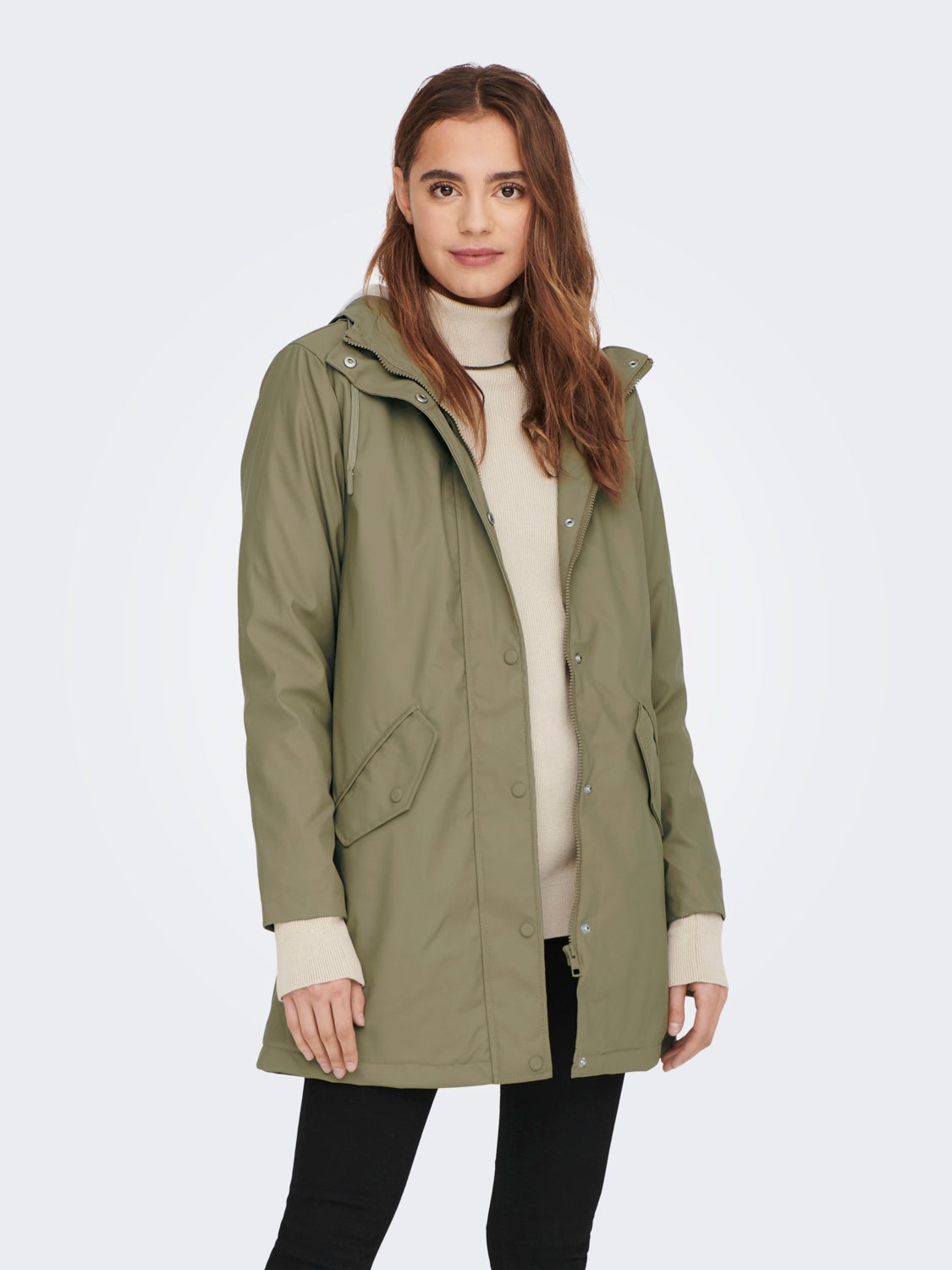 Rain jacket with teddy lining