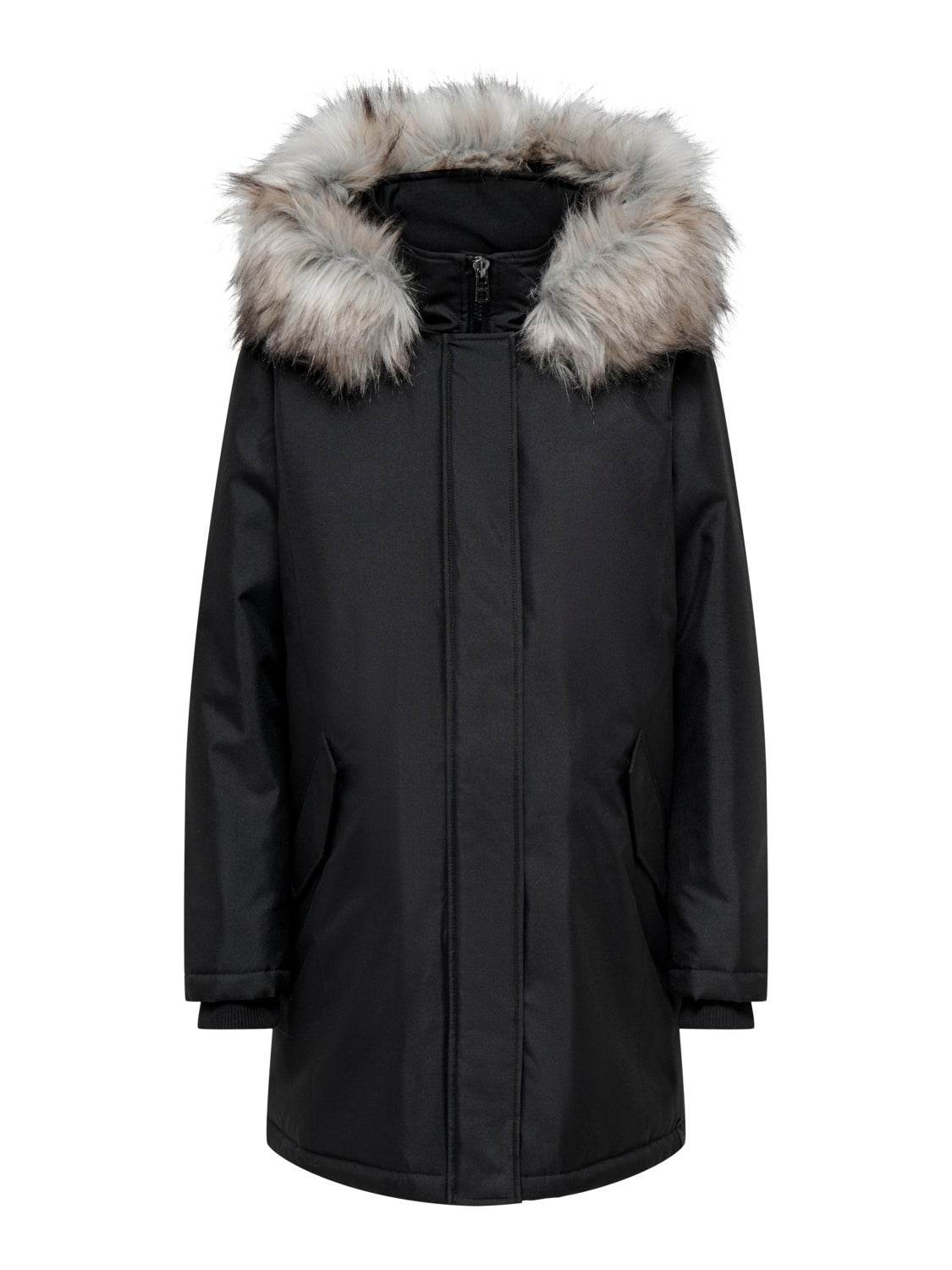 Hood with detachable faux fur edge Maternity Parka