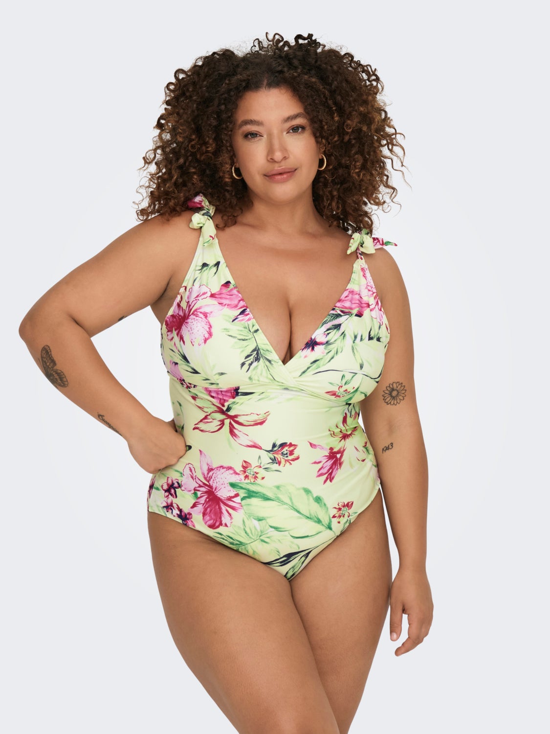 Curvy Swimsuit With Bow Details