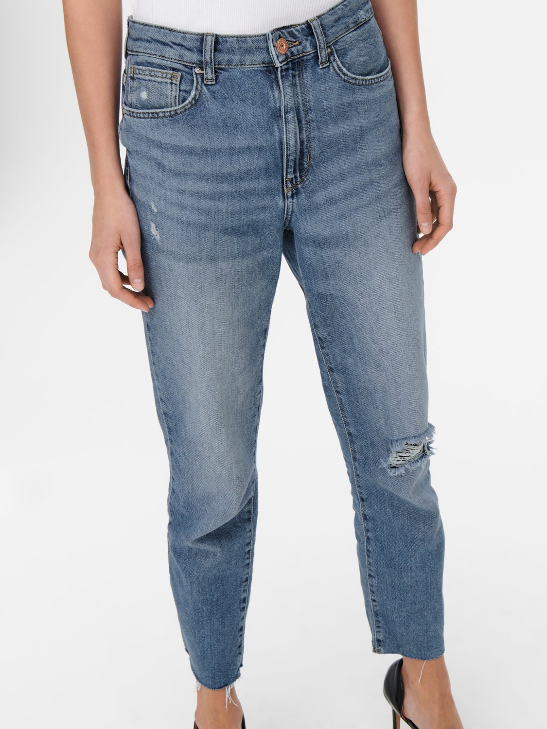 ONLEmily highwaisted destroyed Straight fit jeans