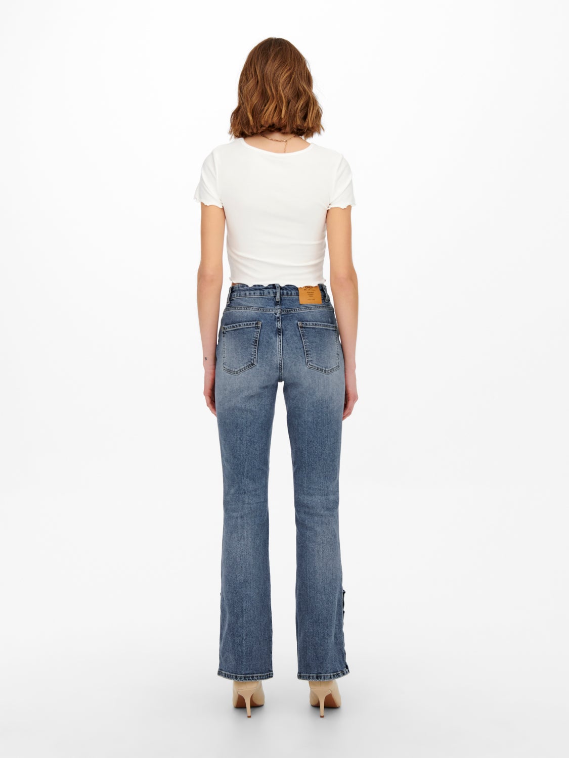 ONLHailey life highwaist slit Flared Jeans
