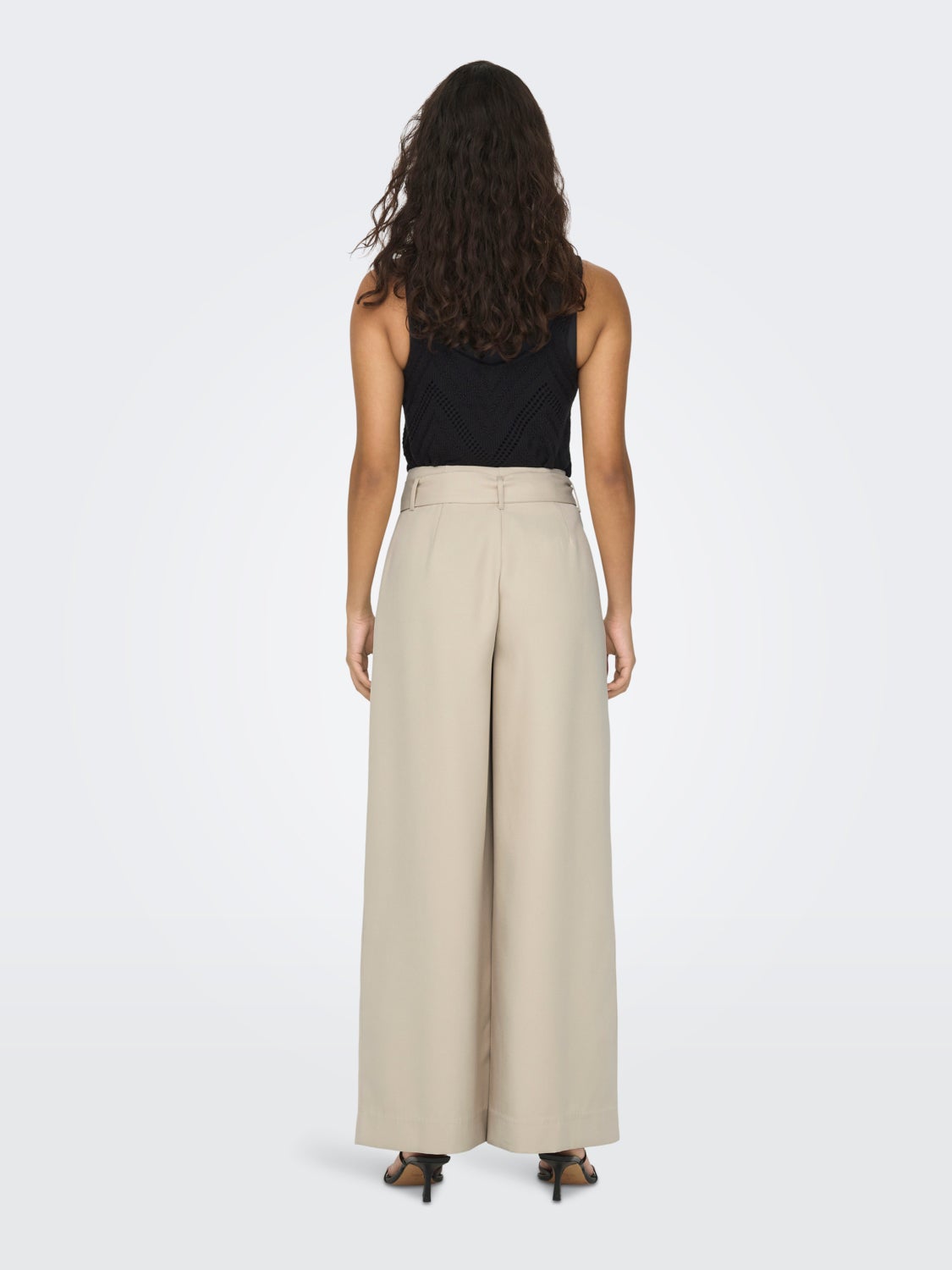 High Waisted Wide Pants With Belt