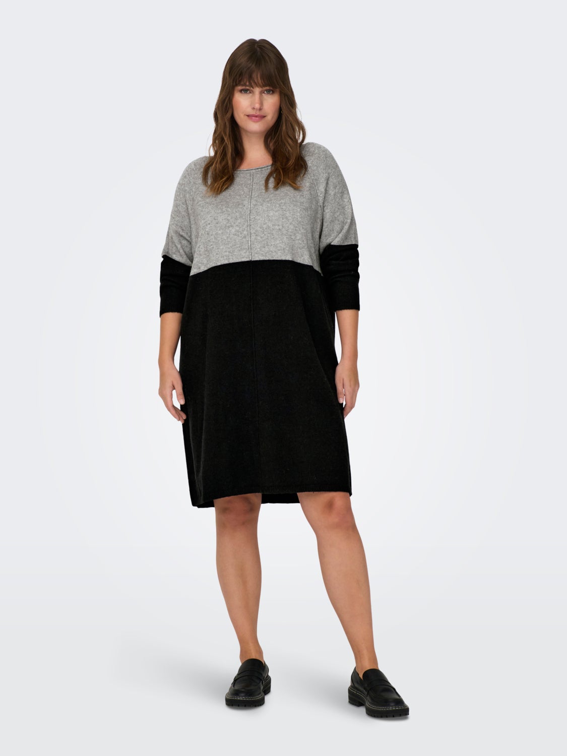 Curvy contrast Knitted Dress
