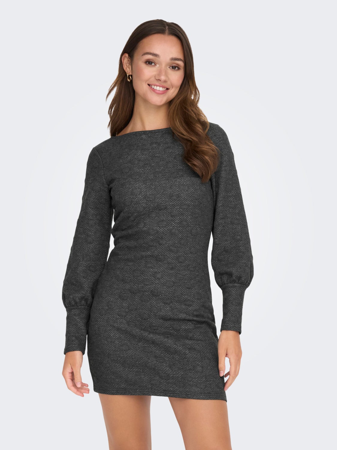 MINI O-NECK DRESS WITH LONG SLEEVES