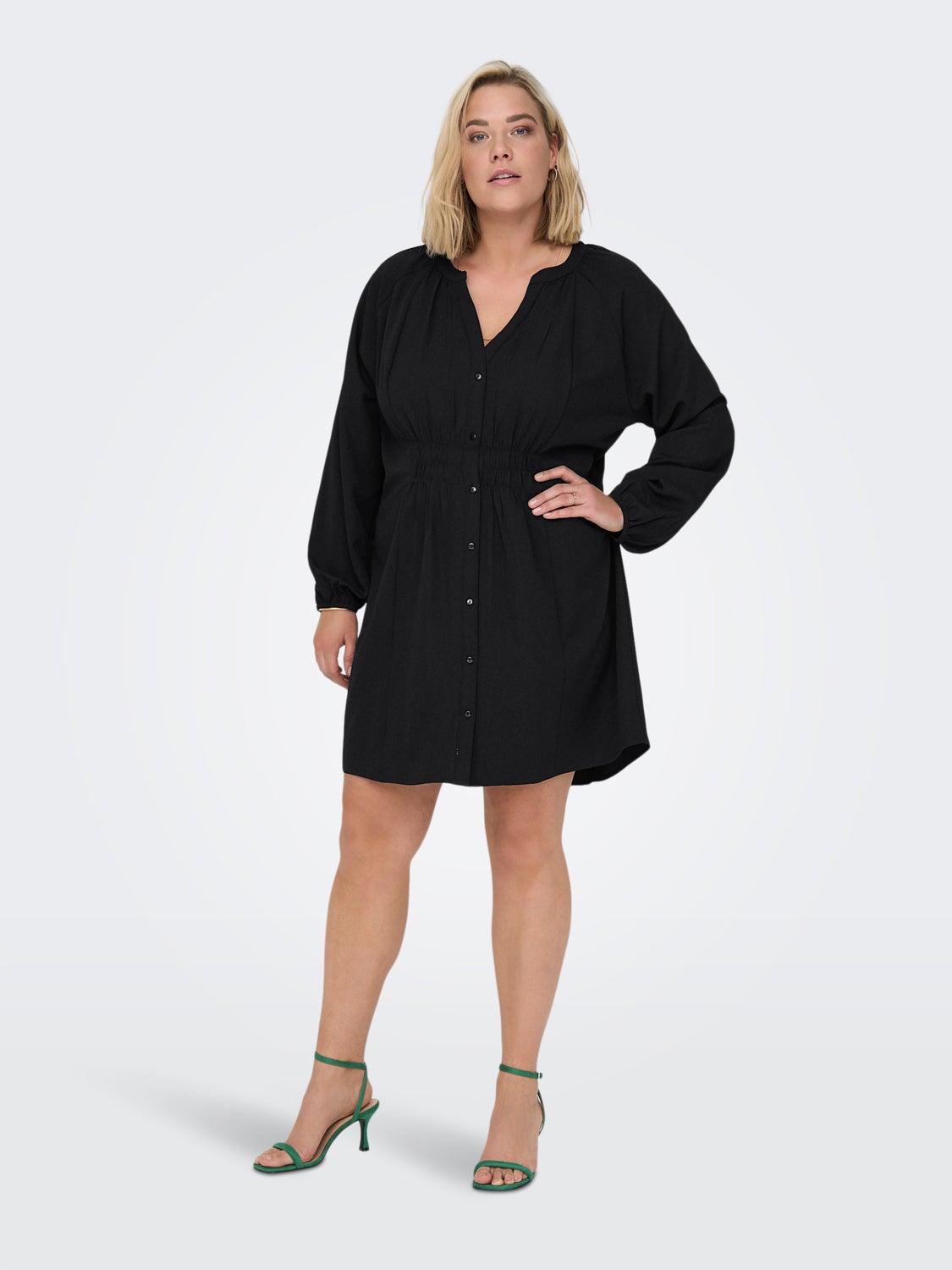 Curvy v-neck tunic dress