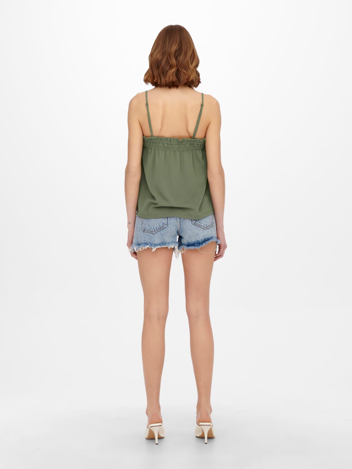 Solid colored strap top